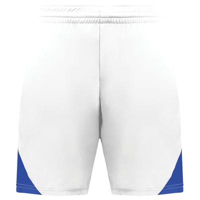 Augusta Sportswear 1736 Step-Back Modern Fit Basketball Shorts in White/Royal size Medium | Polyester