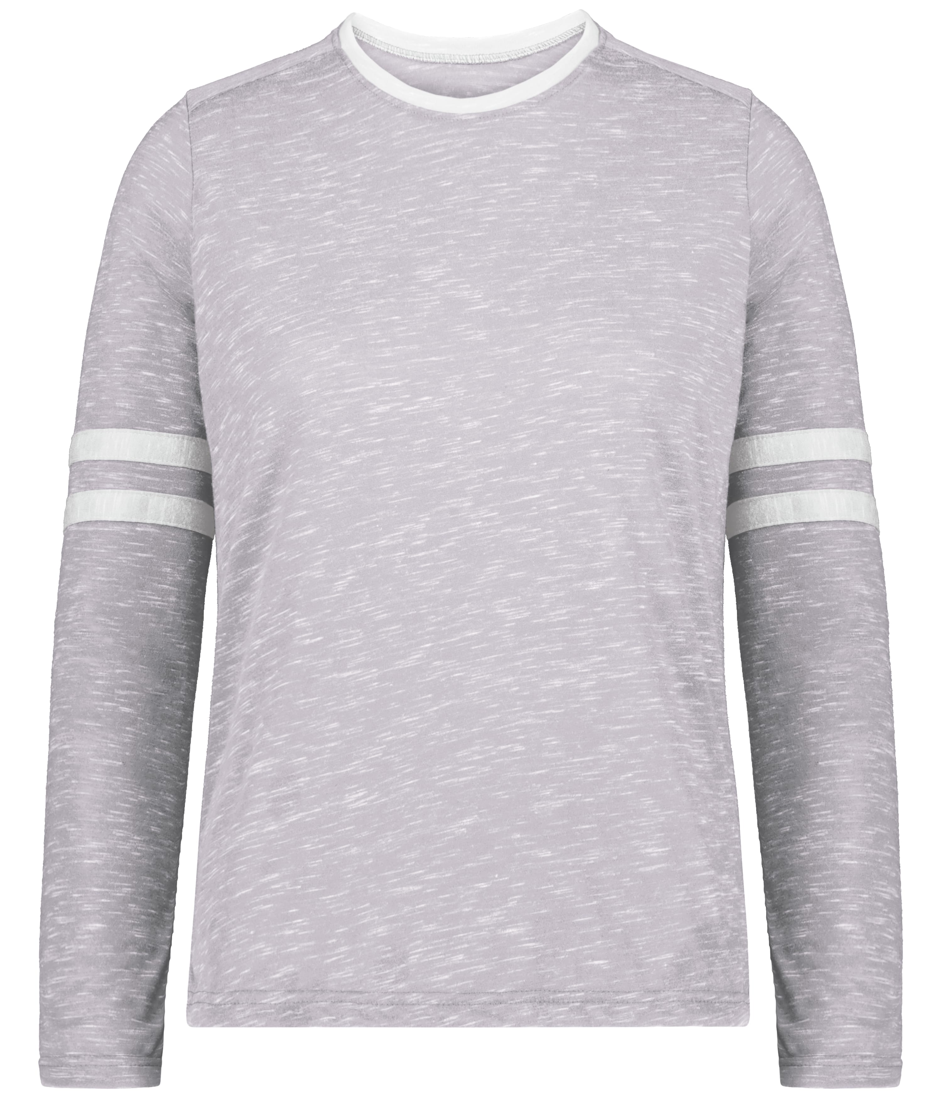 Holloway 223346 Girls Monterey Long Sleeve Top in Heather/White size Medium | Polyester Blend