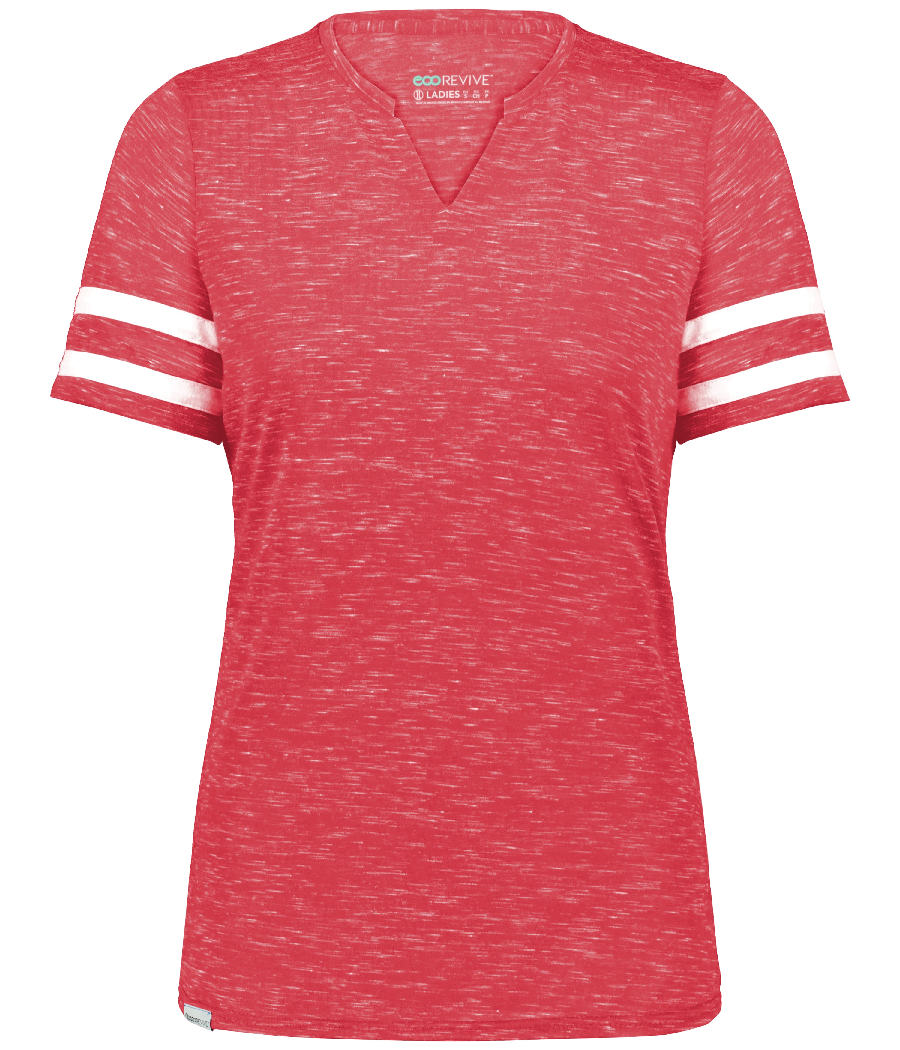 Holloway 223345 Girls Monterey Top in Scarlet Heather/White size Medium | Polyester Blend