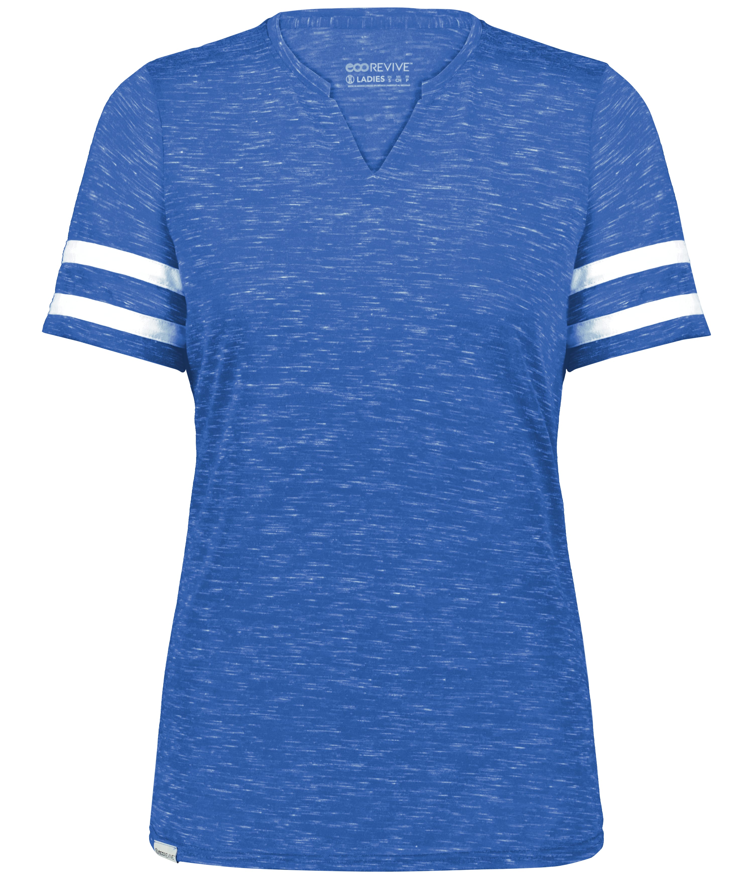 Holloway 223345 Girls Monterey Top in Royal Blue Heather/White size Small | Polyester Blend