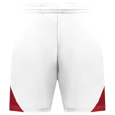 Augusta Sportswear 1737 Youth Step-Back Modern Fit Basketball Shorts in White/Red size Medium | Polyester