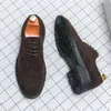 Britischer Stil, modisch, braun, formelle Herrenschuhe, große Größe 46, Wildleder-Schuhe,
