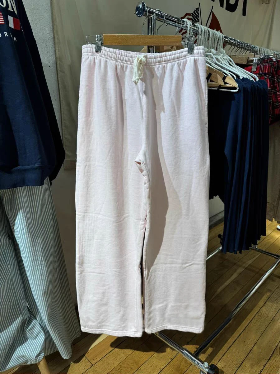 Rosa Süße Kordelzug Gerade Jogginghose Frauen Herbst Elastische Taille Baumwolle Hosen Casual Streetwear Sport Lose Lange Hose Y2k