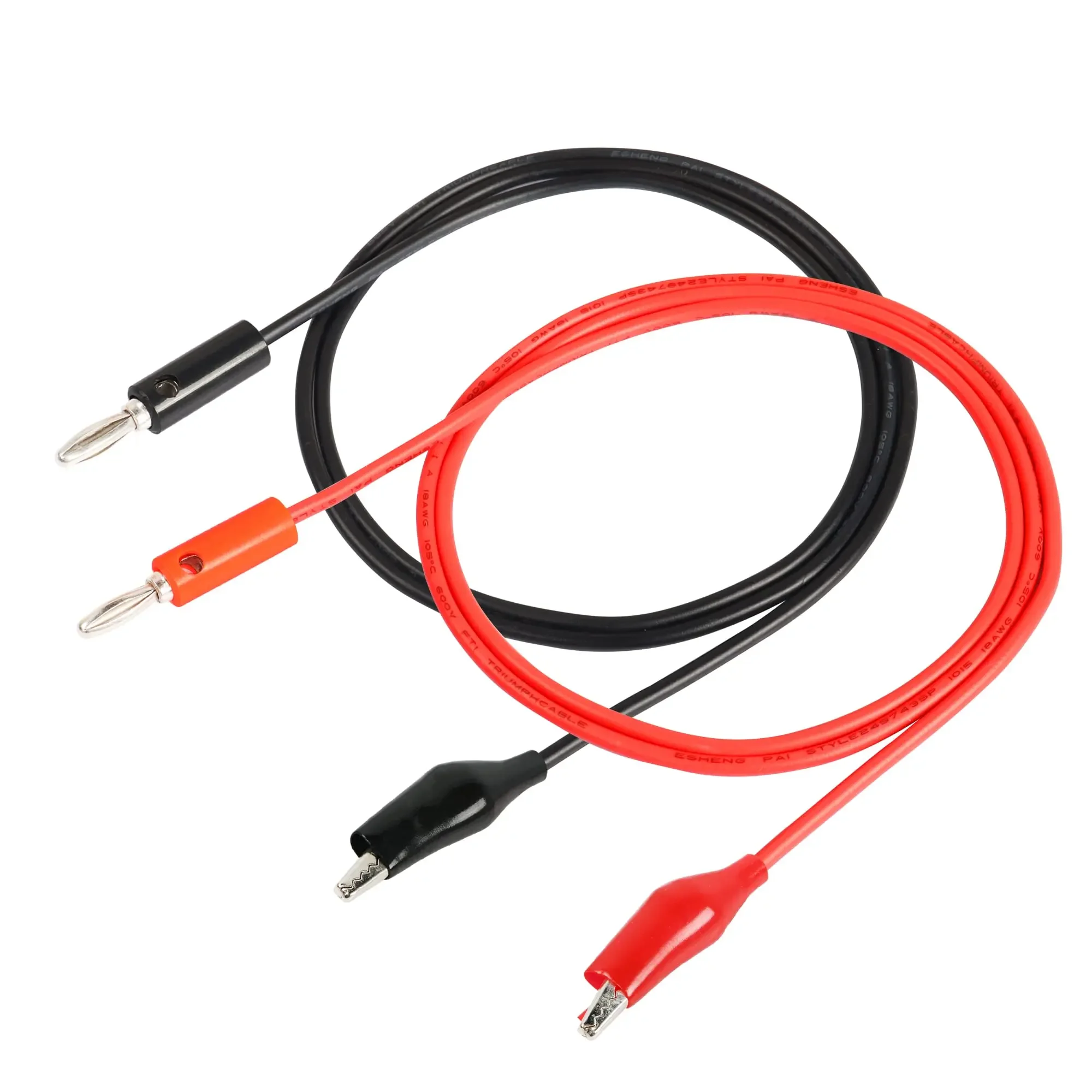 2 Stück 18 AWG 4 mm Bananenstecker auf Krokodilklemme Messleitung Drahtkabelsatz 1 m für Multimeter-Messwerkzeug Image
