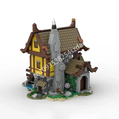 997 stücke Moc Medieval Wassermühle Modulare Burg Modell Bausteine DIY Kreative Montage Bildungs Image