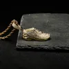 Hip Hop 3A + CZ Stein Gepflastert Bling Iced Out Sports Schuhe Anhänger Halskette für Männer Rapper