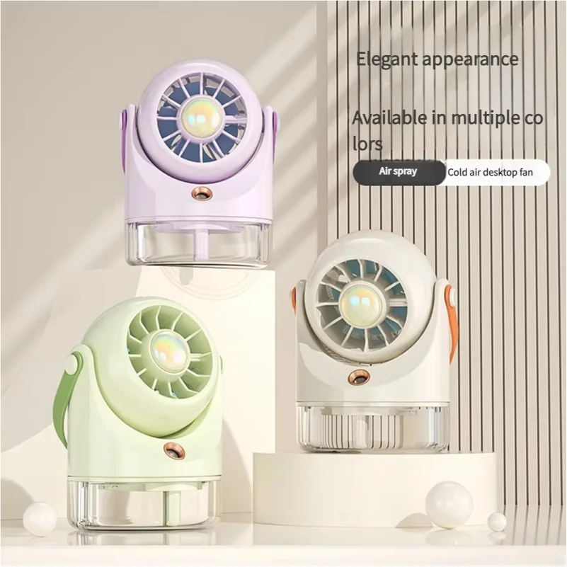 MEET SUN USB-Aufladung Mini-Elektroventilator Desktop-Spray-Klimaanlagenventilator 3-Grad-Klimaanlage Wasserkühlungsventilator USB-Typ Image