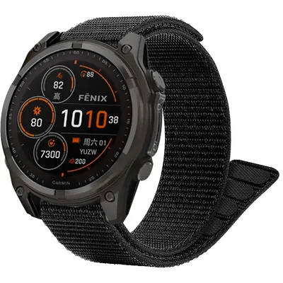 Nylonband für Garmin Fenix 8 51 mm 47 mm E/7 7X/6 6X/5 5X Epix 2 22 mm 26 mm Sportschlaufenarmband Atmungsaktives Armband für 965 955 935 Image