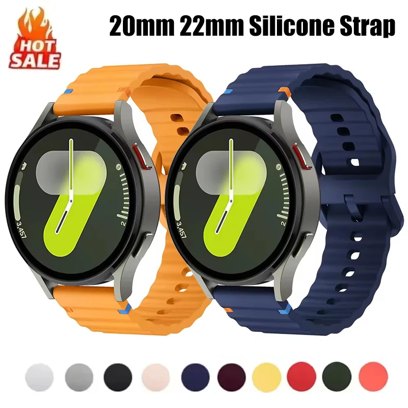 20mm 22mm Silikonarmband für Samsung Galaxy Watch 7/6/5/4 44/40mm 6 4Classic Gear S3 Universalband Armband für Huawei GT3 4Pro Image