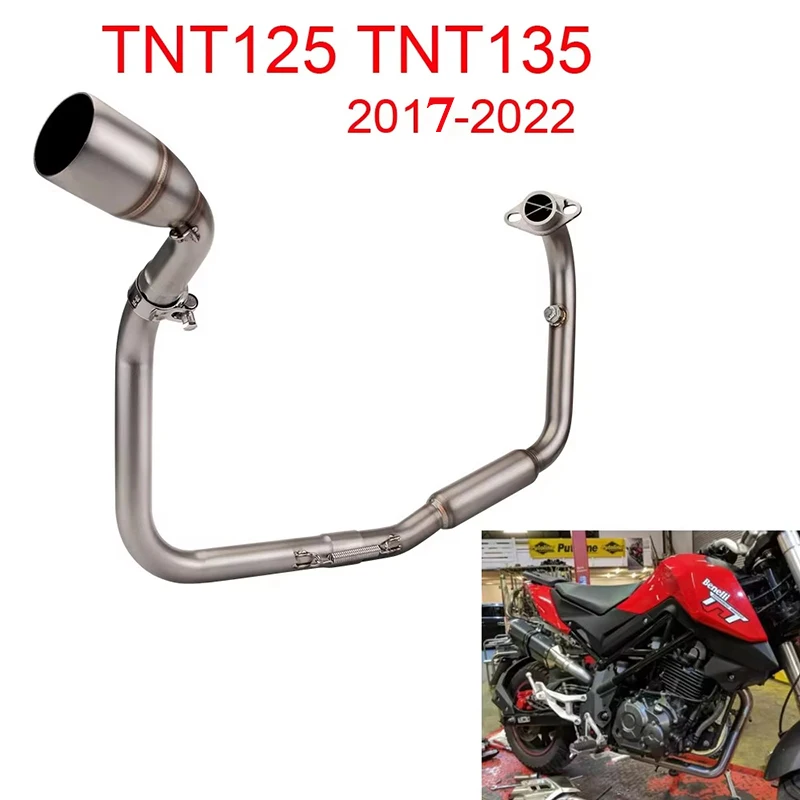 Slip On für Benelli TNT125 TNT135 TNT 125 135 2017 - 2020 2021 2022 Motorrad-Auspuffanlage Schalldämpfer vorne Verbindungsrohr Image