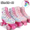 Quad-Rollschuhe, Größe 28–41, für Erwachsene und Damen, blinkende 4-Räder-Skateschuhe, Kinder,