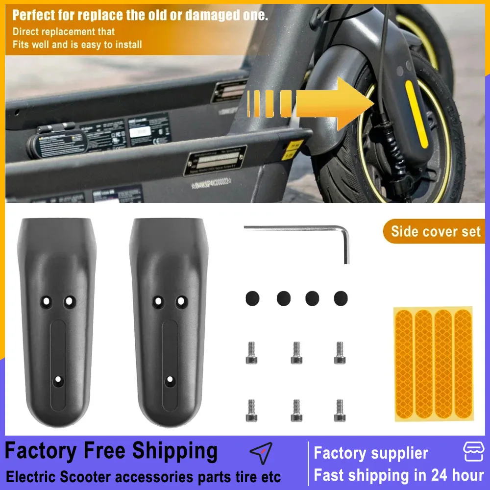 Elektrische Roller Gabel Abdeckung Abdeckung Schrauben Gummi Stecker mit Reflektierende Aufkleber für Ninebot Max G30 G30D Kickscooter Teile Image