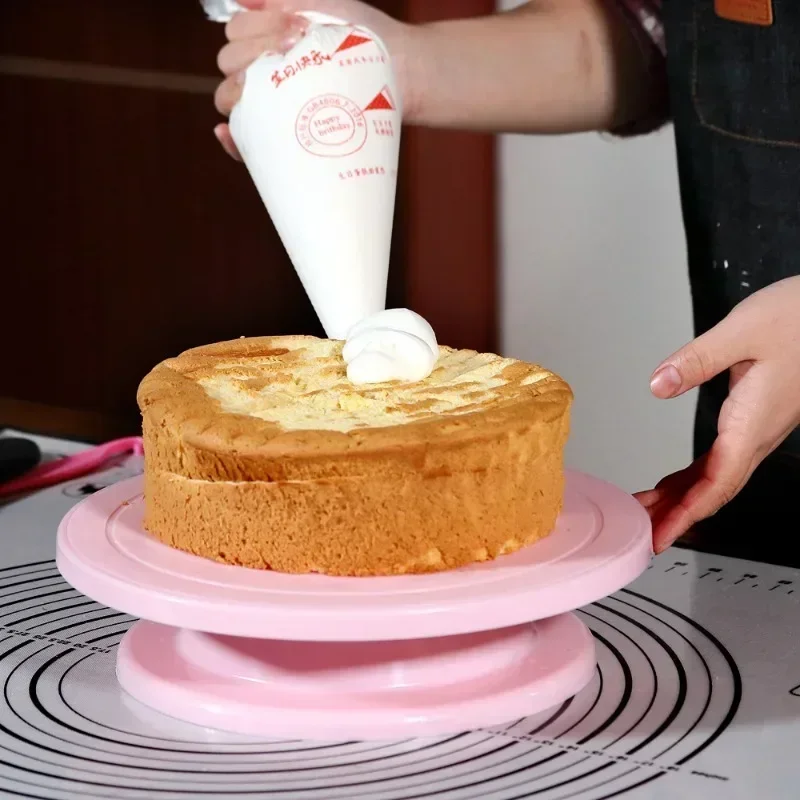 Kunststoff Kuchen Plattenspieler Teig Gebäck Dekorieren Kuchen Ständer Drehtisch DIY Pfanne Runde Cookie Ständer Rotierenden Kuchen Drehtisch Image