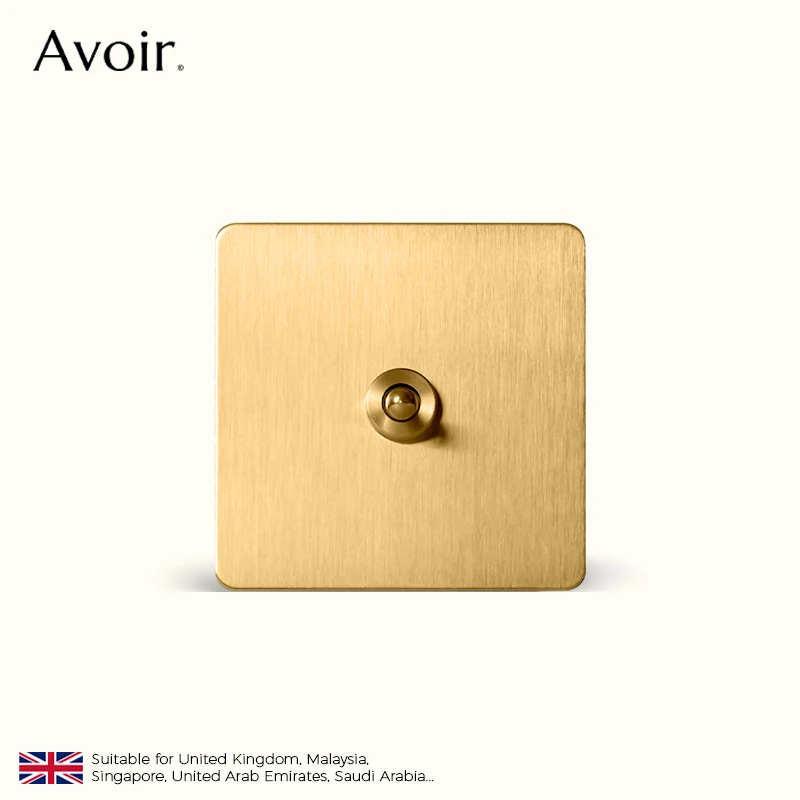 Avoir Kippschalter 220V Edelstahl Gold Dimmerschalter Licht Messing Hebelschalter Steckdosen Stecker USB UK Wohnaccessoires lichtschalter gold steckdose lichtschalter dimmer schalter 220v drucktaster Image