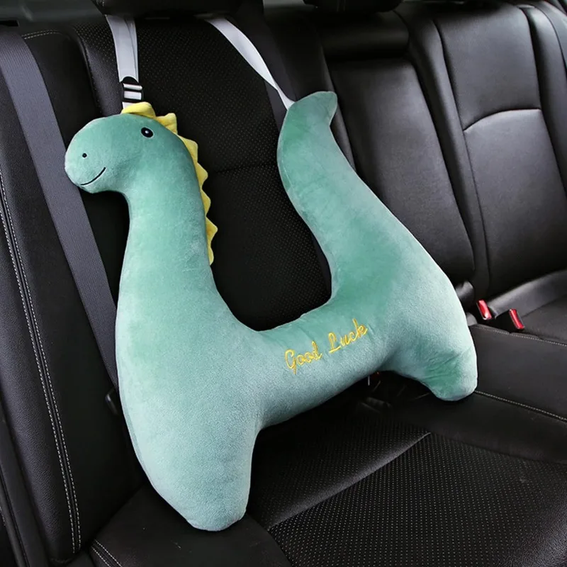 Sicherheitsgurt, Plüschpuppenkissen für Kinder, Einhorn, Dinosaurier, gefülltes Kissen, Puppe, Säuglingssicherheitsgurt für Reisen, Schlaf, Nacken, Kopfstütze Image