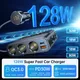 Adattatore per caricabatterie USB per auto da 128 W Splitter per accendisigari 7 in 1 a 3 prese con interruttore ON-OFF QC 3.0 + PD Ricarica rapida per auto di tipo C