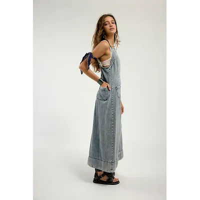 Dex Denim Midi Dress at Free People in Vintage, Size: XS