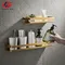 Accessoires de salle de bain 20-50cm étagères d'angle de salle de bains modernes en or noir mat étagère murale de cuisine support de rangement de shampooing de bain de douche