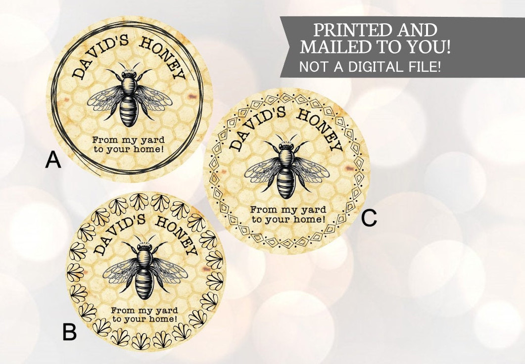 Etichette per barattoli di miele, Adesivo di miele, Etichette per bomboniere, Barattolo per conserve, Etichetta per bomboniera per api di miele, Matri