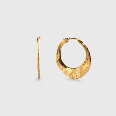 Gold Capri Medium Hoop Earrings