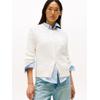 Strickjacke TOMMY HILFIGER "CO CABLE MID GG C-NK LS CARDI", Damen, Gr. XL (42), ivory silk, Strick, Obermaterial: 100% Baumwolle, unifarben, casual, regular fit, Rundhals, Langarm, Strickjacken, mit Zopfmuster