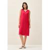 Midikleid CECIL, Damen, Gr. L (42), US-Größen, glazed apple rot, Stoff, 88% Viskose, 12% Nylon, unifarben, casual, normal wadenlang, Rundhals, ohne Ärmel Bündchen, Kleider, soft und trageangenehm