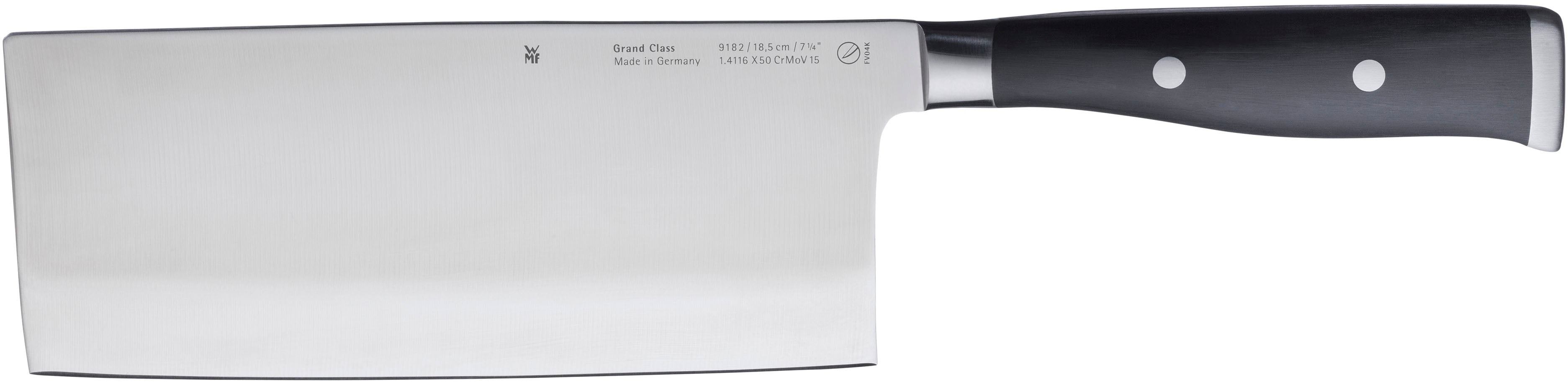 Kochmesser WMF "Grand Class", grau (edelstahl), Klingenlänge 18,5cm, Spezialklingenstahl, Kochmesser, Kochmesser, langanhaltende Schärfe, handgeschmiedeter Spezialklingenstahl
