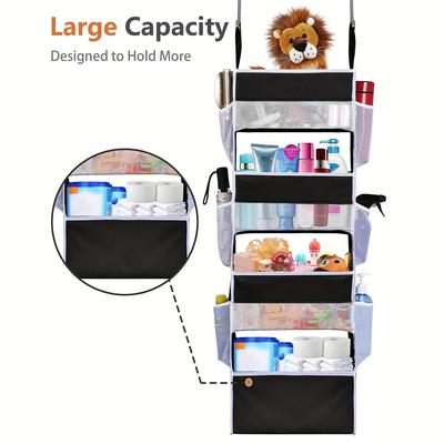 TEMU Ulg, 1pack/2packs Door Organizers With Side Pockets, 5 Layers 44 Lbs Weight Capacity Hanging Storage Organizer, With Clear Window, Ideal For Toys, Shoes, Diapers, Perfect Gift For Day Image