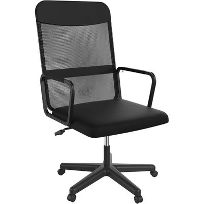 TEMU Breathable Mesh Office Chair With , Height Adjustable Desk Chair With Mesh Backrest, Armrests, Sponge Seat Cushion & Rubber Casters Swivel Chair Image