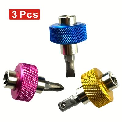 TEMU 3pcs/set Mini Finger Socket Drivers, Metal Thumb Ratchets, Precision Hand Tools For Diy & Crafts, Universal Fit, Red/blue/yellow Set Image