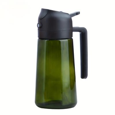 TEMU 2-in-1 Glass Olive Oil Dispenser & Sprayer, 16oz - Bpa-free, Light Blocking, Ergonomic Handle For Cooking, Air Fryer & Bbq, The Bottle Is Green Image
