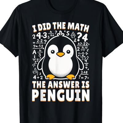 TEMU I Calculated, Is Penguin-fun Penguin Lover T-shirt-220g Image