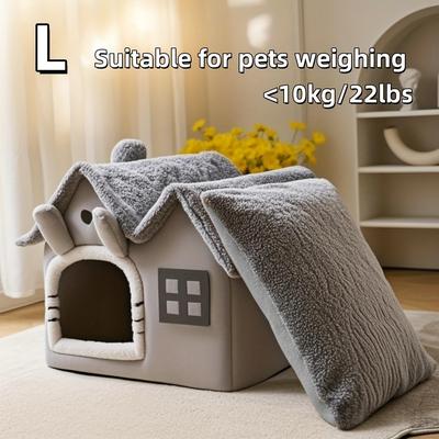 TEMU Cat House, Suitable For Kittens And Puppies, Detachable And Washable Cat Bed, Warm And Soft Comfortable Cat Mattress, Cat Bed Cushion, Puppy Gift. Image
