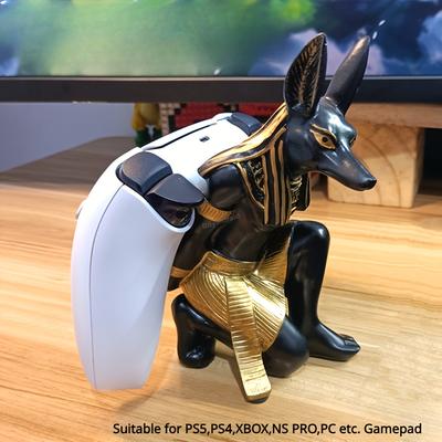 TEMU 1 Resin Game Controller Stand, Compatible With Ps4/ps5 & Ns - Single Holder, Gaming Handheld Display Base, Egyptian Theme Decoration Image