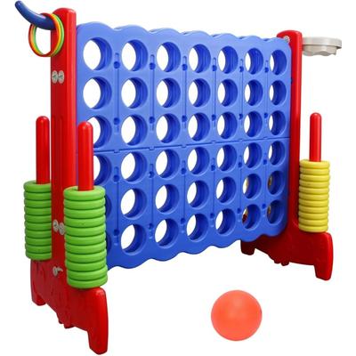 TEMU 4 Game 3-in-1 Strategy Game With 42 Rings, Basketball Games, Throwing Game Jumbo Board Game Toy 4 Party Game Family Game For Children And Adults Image