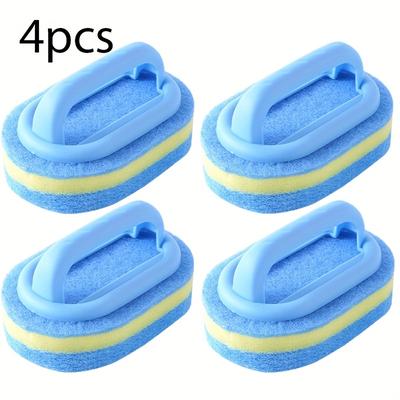 TEMU Sponge Brush With Handle, Magic Cleaning Sponge - Suitable For Kitchen, Glass, Walls, Toilets And Ceramics - Ideal For Indoor And Outdoor Use Including Garden And Pool Image