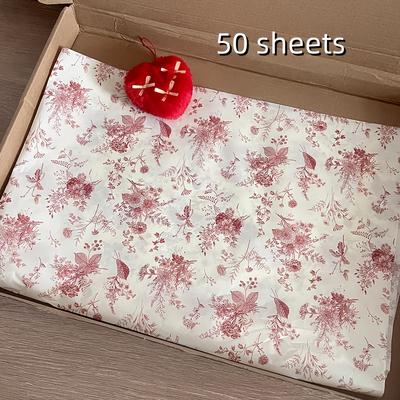 TEMU Dahlia Patterned Wrapping Tissue - 20''x 14'' Gift Wrapping Thin Paper, Suitable For Weddings, Holiday Gifts, Birthday Gift Wrapping, Bouquet Wrapping, Gift Bag Filling, Party Gifts. Image