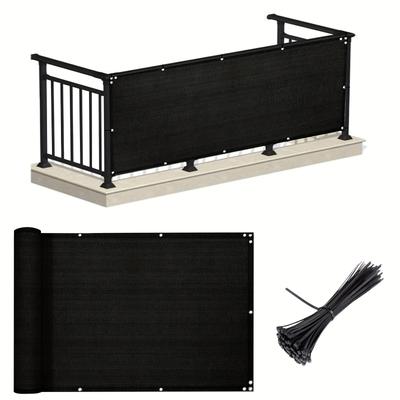 TEMU Heavy-duty Privacy Screen - 150gsm Wind And Dust Resistant Mesh Fabric, Suitable For Outdoor Patios, , And Pool Decks. Image