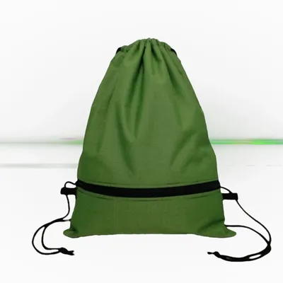 Eco-Friendly Green Drawstring Backpack Lightweight and Durable Perfect for Travel, Gym, and Daily Use