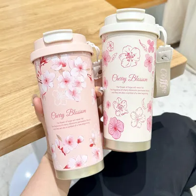 500ML Thermo Cafe Coffee Mug Car Thermos Mug LeakProof Travel Thermo Cup for Tea Coffee Stainless Steel Water Bottles for girls