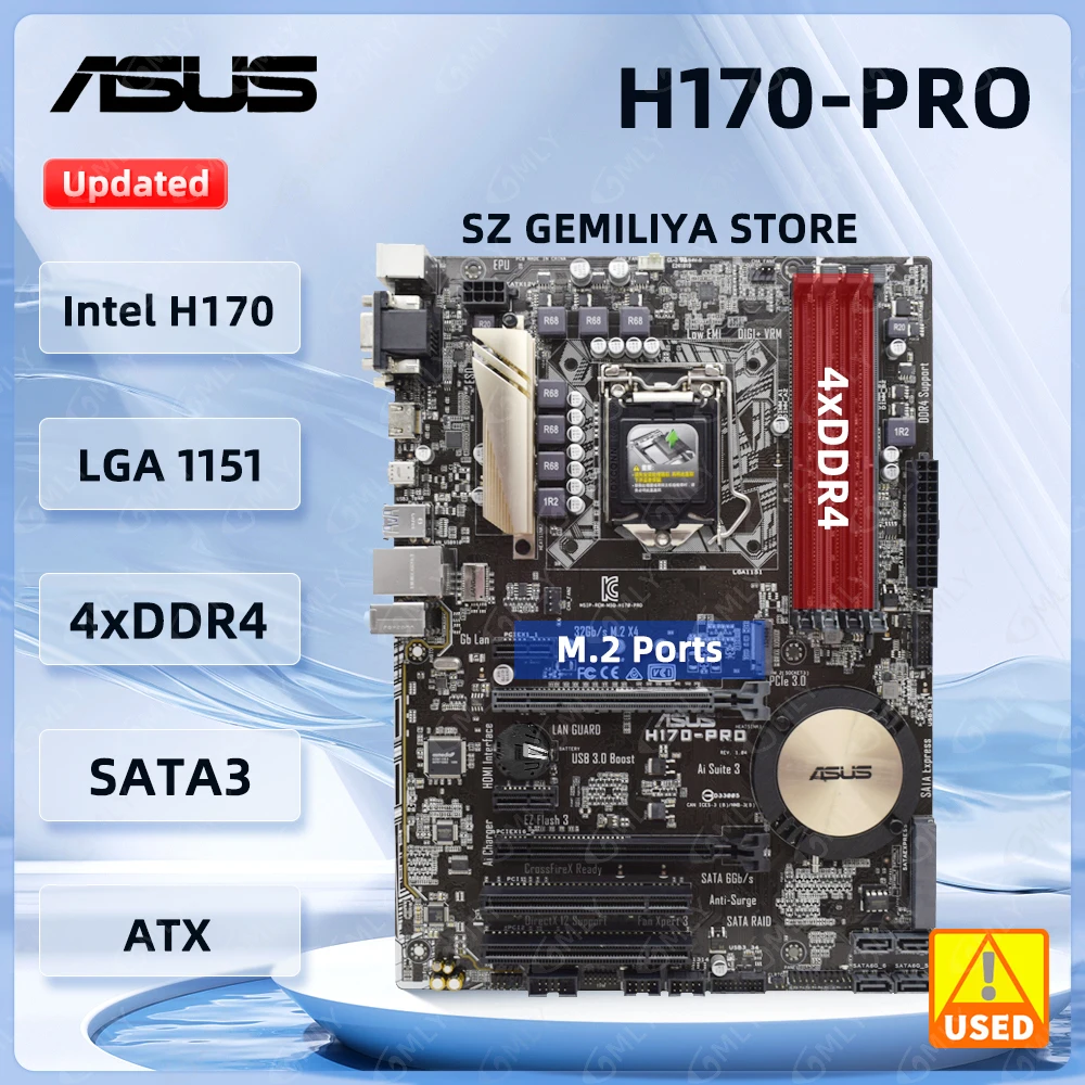 ASUS H170-PRO Motherboard Intel H170 LGA 1151 Motherboard DDR4 64 GB unterstützt i3-7100 i3-6100 i5-6400T i5-6600 i7-6700 i7-7700T Image