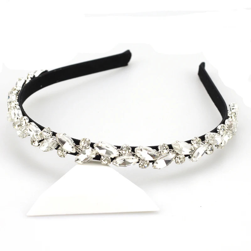 Barock Kristall Stirnbänder Mode Haar Hoop Bands Lünette Luxuriöse Klare Strass Haarbänder Frauen Haar Zubehör Kopfschmuck Image