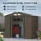 7 X 4 Ft Metal Garden Shed, Outdoor Storage Tool Shed with Ventilation Slots, Foundation Kit and