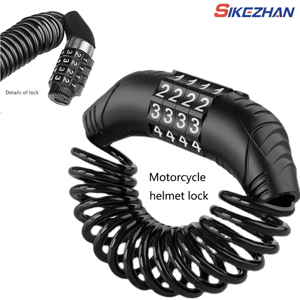 Fahrradschloss Drahtseil Kettenschloss Zahlenschloss Mountainbike Motorrad Diebstahlsicherung Passwort Taschenschloss Helmschloss Image