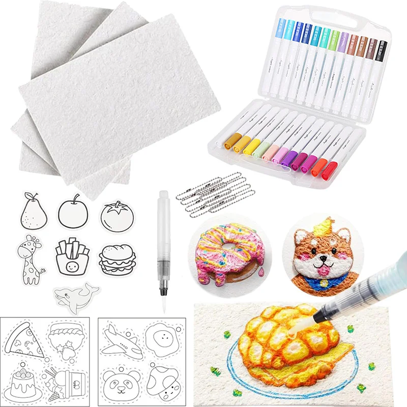 Magische geschwollene Farbe, 3D-Zeichnung, magischer Leinwandschwamm, Textur-Malset, DIY-Blasen-Zeichenstifte, Kunstbedarf, Basteln für Kinder Image