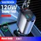 Total 120W Retractable Car Charger Car Phone Charger 4-in-1 Fast Charger Cigarette Lighter USB Car