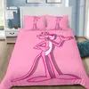 Cartoon Bettbezug Rosa P-Panthers Bettwäsche Set Amerikanischen Stil Leopard Bettbezug Kissenbezug