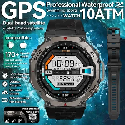 T-Rex 3 Original Military GPS Swim Smart Watch Men For Xiaomi 10ATM IP69K Waterproof Bracelet 170 Sports Built-in GPS Smartwatch