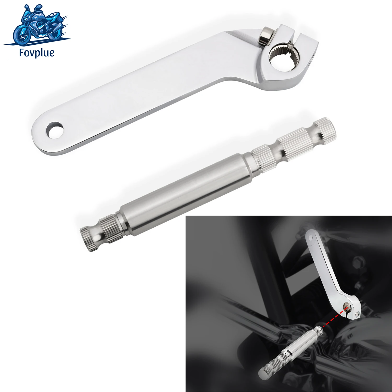 Cambio interno dell'albero della leva del cambio interno in acciaio nero/cromato per Harley Touring Road Glide Road King 1984-2016 Accessori moto