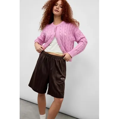 iets frans. Shadow Stripe Tricot Shorts - Brown L at Urban Outfitters
